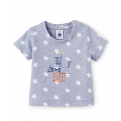 Baby boy tee in printed jersey stockinette