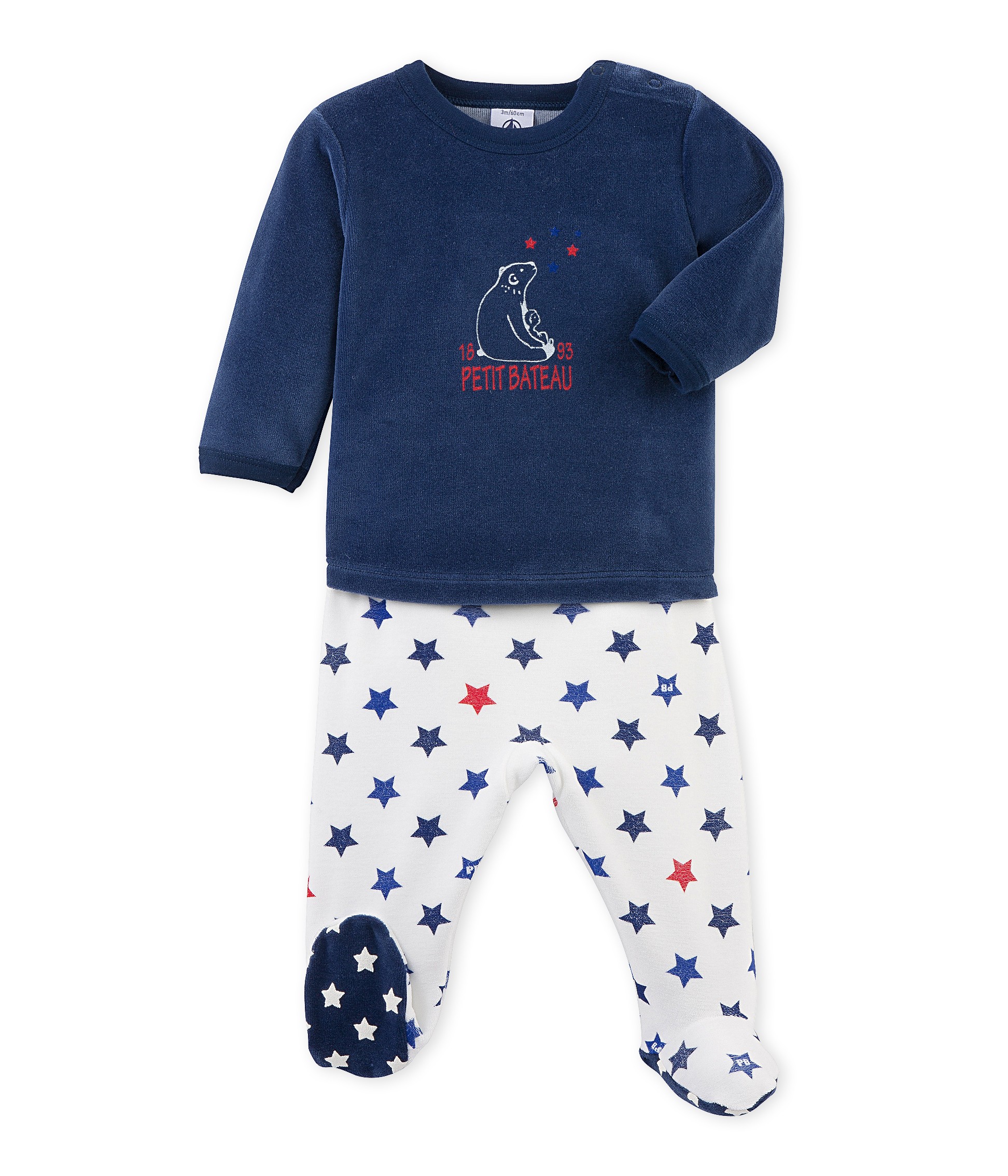 Baby boy's pajamas with feet - petit-bateau.gr