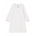 Girl's ribbed cotton nightgown with little hearts