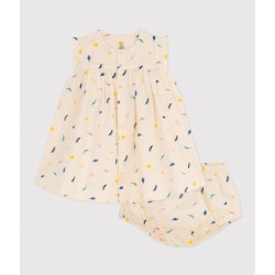 BABIES' PRINT DRESS AND BLOOMERS