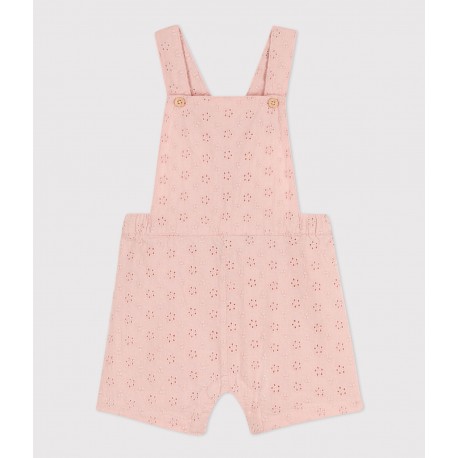 BABIES' BRODERIE ANGLAISE DUNGAREE SHORTS