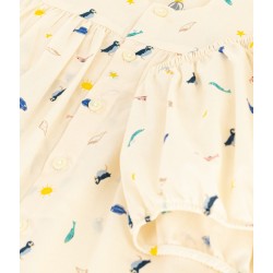 BABIES' PRINT DRESS AND BLOOMERS