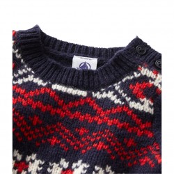 Baby boy's wool and nylon jacquard sweater