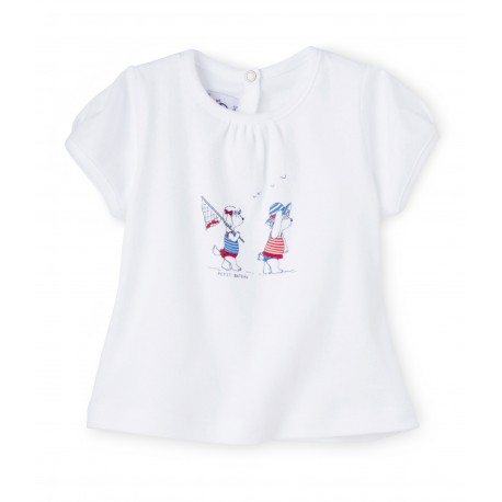 Μπλούζα κοντομάνικη με σχέδιο για μωρό κορίτσι