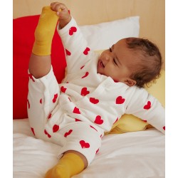BABIES QUILTED COTTON HOODED JUMPSUIT