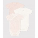 BABIES WRAPOVER SHORT-SLEEVED COTTON BODYSUITS - 3-PACK