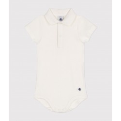 BABIES SHORT-SLEEVED COTTON BODYSUIT WITH POLO SHIRT COLLAR