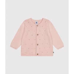 BABIES OPENWORK KNITTED COTTON CARDIGAN