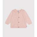 BABIES OPENWORK KNITTED COTTON CARDIGAN