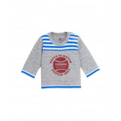 Baby boy long-sleeved T-shirts in reversible tubic jersey