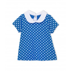Baby girl short-sleeved polka dot blouse