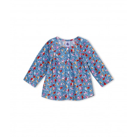 Baby girl satin blouse with "inseparables" print