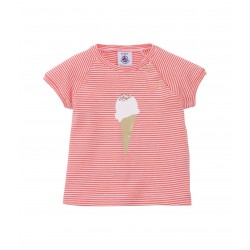 Baby girl cotton T-shirt with silkscreen print