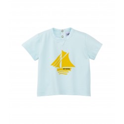 Baby boy light jersey T-shirt with silkscreen print