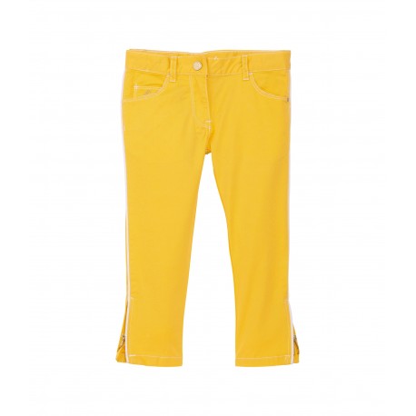 Girl’s 5-pocket slim trousers in serge with zips