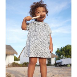 BABIES COTTON GAUZE SHORT-SLEEVED DRESS AND BLOOMERS