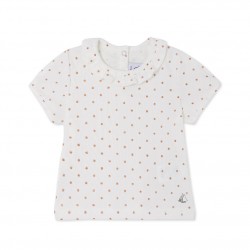 Baby girls' tee with sparkly polka dots