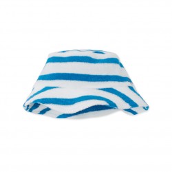 Baby boys' bucket hat in striped terry cloth bouclette