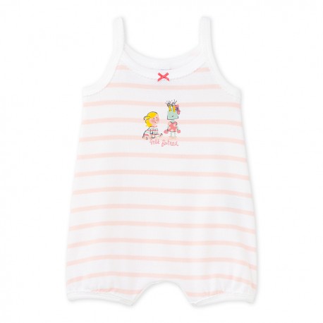 Baby girl's bloomer bodysuit with spaghetti straps
