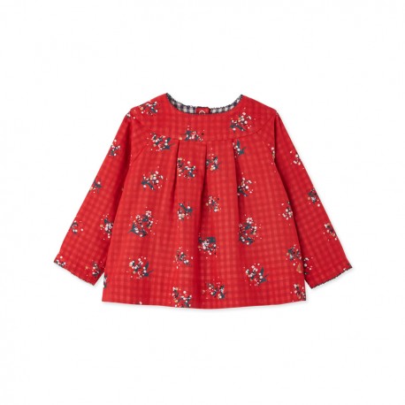 Baby girl's printed double knit blouse