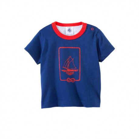 Baby boy cotton T-shirt with large anchor motif
