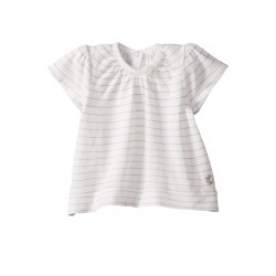Baby girl tubic T-shirt with shiny stripes