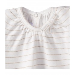 Baby girl tubic T-shirt with shiny stripes