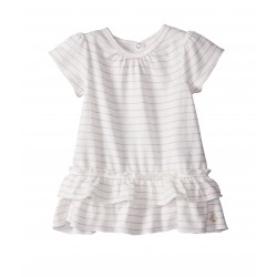 Baby girl tubic ruffle dress with shiny stripes