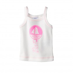 Baby girl thin strap top with marinette silkscreen print