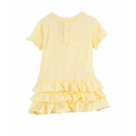 Baby girl ruffle dress in overdyed light jersey