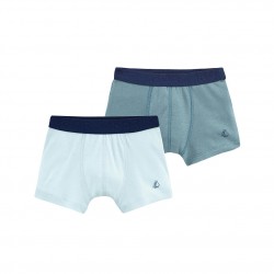 Boys' Stretch Cotton/Linen Boxer Shorts - Set of 2