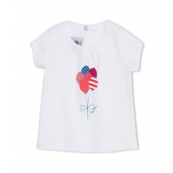 Μπλούζα κοντομάνικη με σχέδιο για μωρό κορίτσι