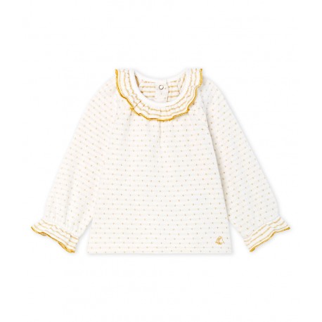 Baby Girls' Long-Sleeved Tube Knit Patterned Blouse
