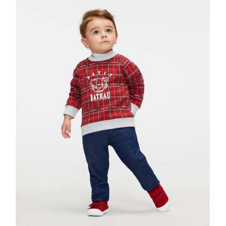 Baby Boys' Checked Knit Sweatshirt