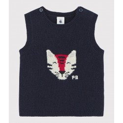 Baby's sleeveless knitted pullover