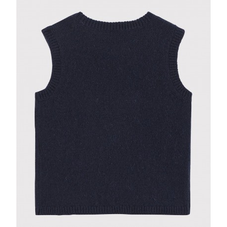 Baby's sleeveless knitted pullover