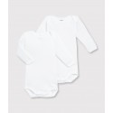 Baby Boys' White Long-Sleeved Bodysuit - 2-Piece Set