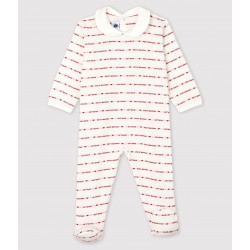 Petit Bateau Baby Girls' Sleepsuit with Woven 'Je t'aime'