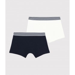 Boys' Ribbed Cotton Boxer Shorts - 2-Pack