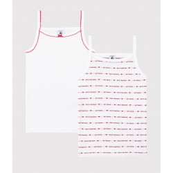 Petit Bateau 'Je t'aime' Girls' Strappy Tops - 2-Pack