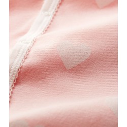 Baby Girls' Pink Heart Pattern Organic Cotton Playsuit