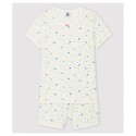 Girls' Floral Cotton and Linen Blend Short Pyjamas