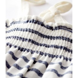 Baby Girls' Stripy Cotton and Linen Playsuit
