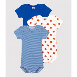 BABIES' STARRY SHORT-SLEEVED ORGANIC COTTON BODYSUITS - 3-PACK