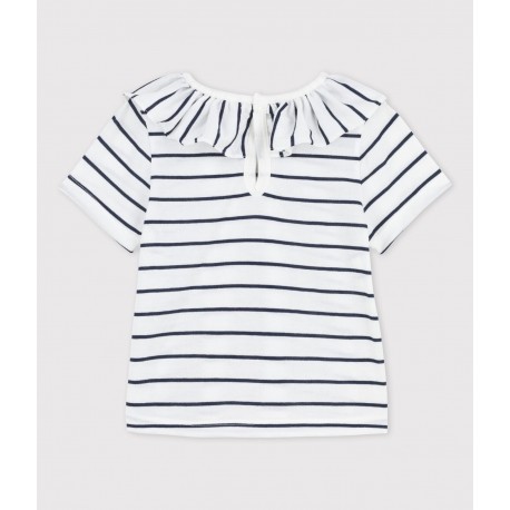 BABIES' SHORT-SLEEVED STRIPED JERSEY BLOUSE